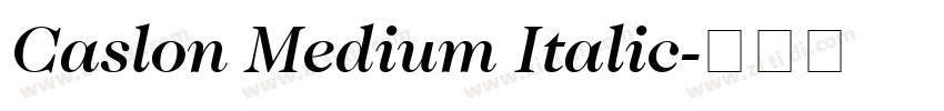 Caslon Medium Italic字体转换
